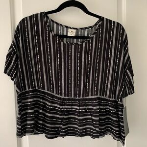 NWT Paper Crane Black and White Blouse XS